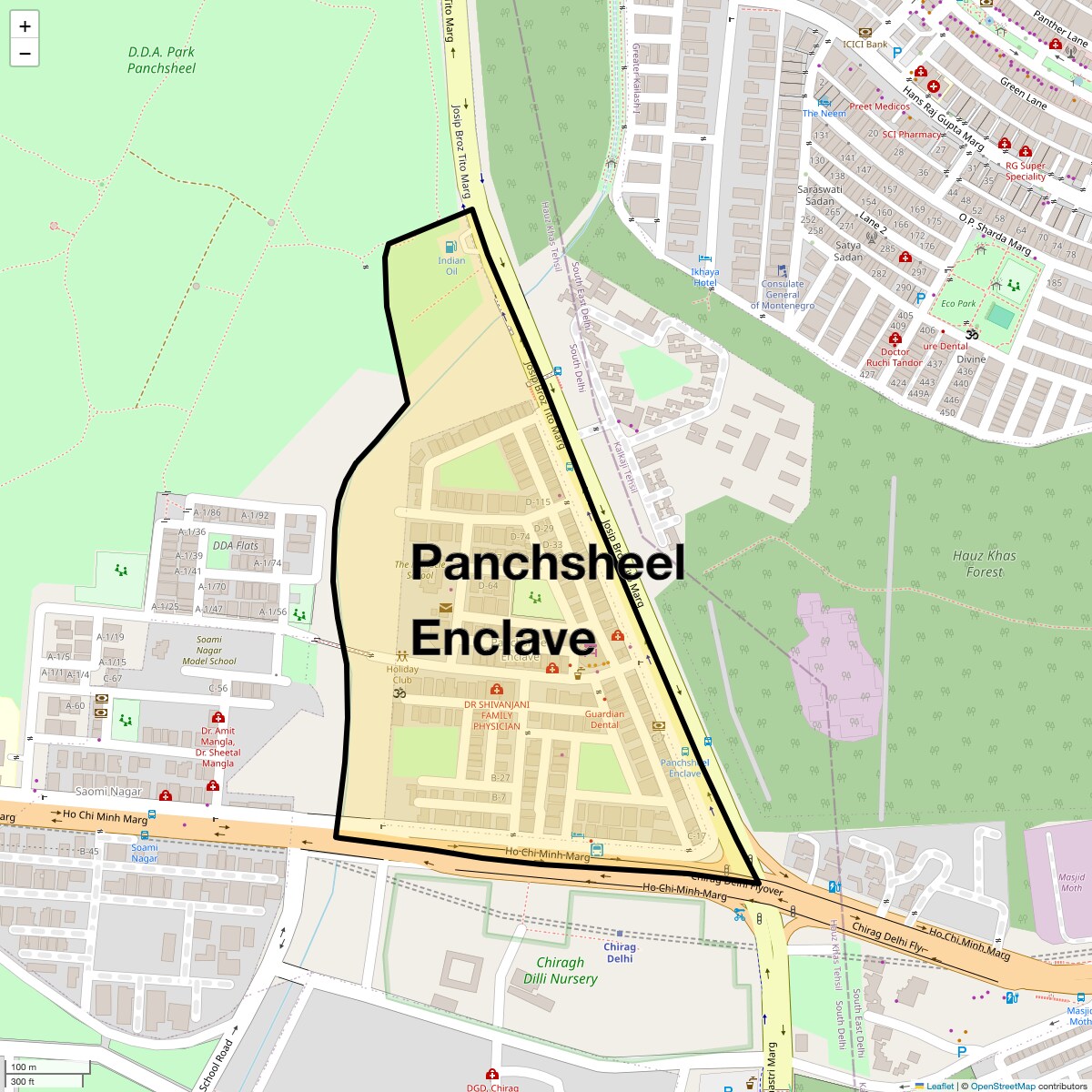Check Time Travel of Panchsheel Enclave, Delhi