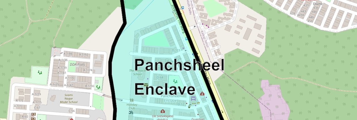 Location Map of Panchsheel Enclave, Delhi