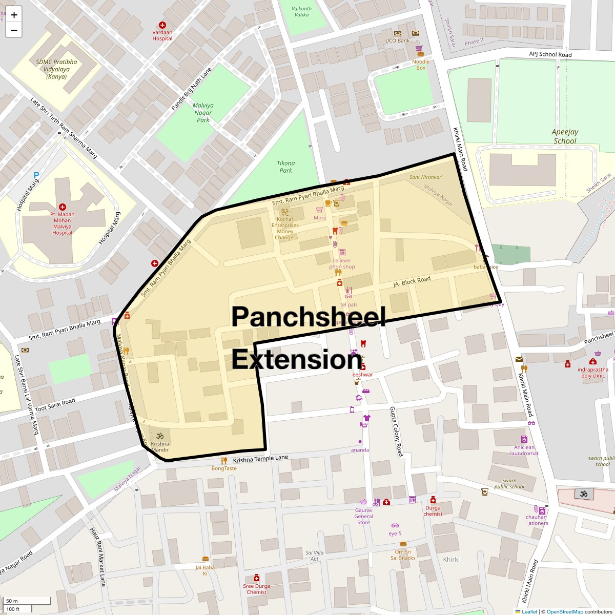 Check Time Travel of Panchsheel Extension, Delhi