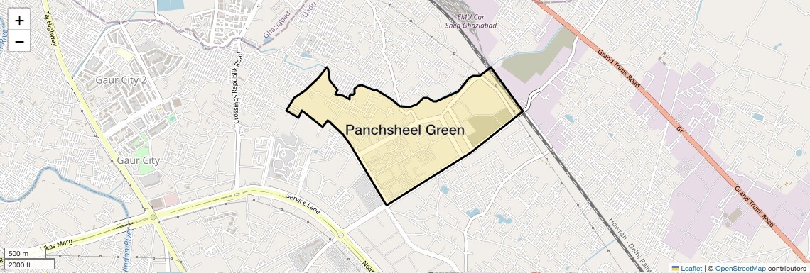 Location Map of Panchsheel Green, Greater Noida