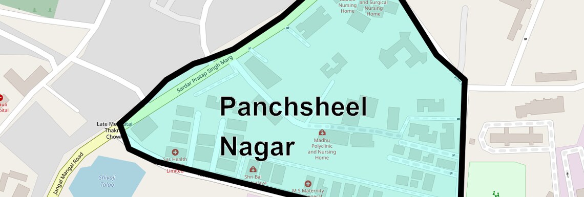 Location Map of Panchsheel Nagar, Mumbai