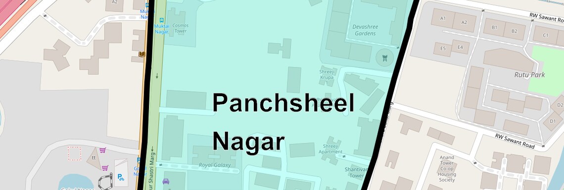Location Map of Panchsheel Nagar, Thane