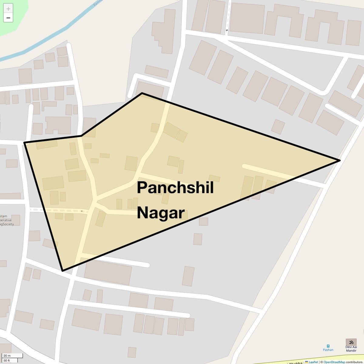 Location Map of Panchshil Nagar, Pune