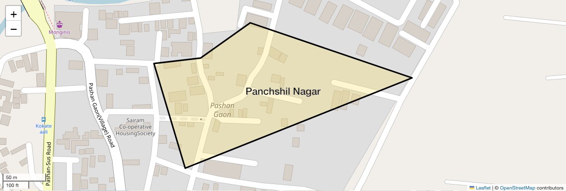 Location Map of Panchshil Nagar, Pune
