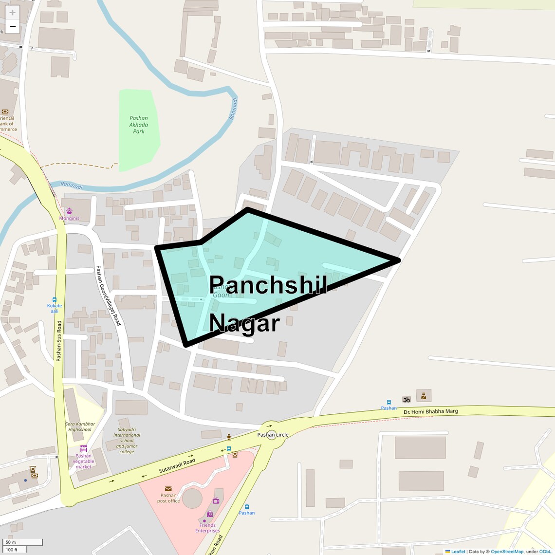 Location Map of Panchshil Nagar, Pune