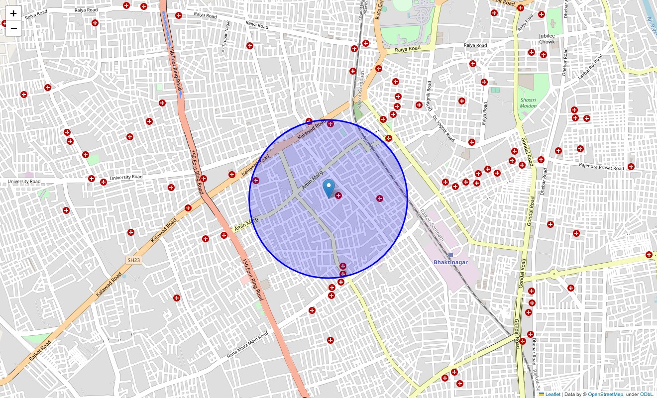 Location Map of Panchvati Main Road, Rajkot