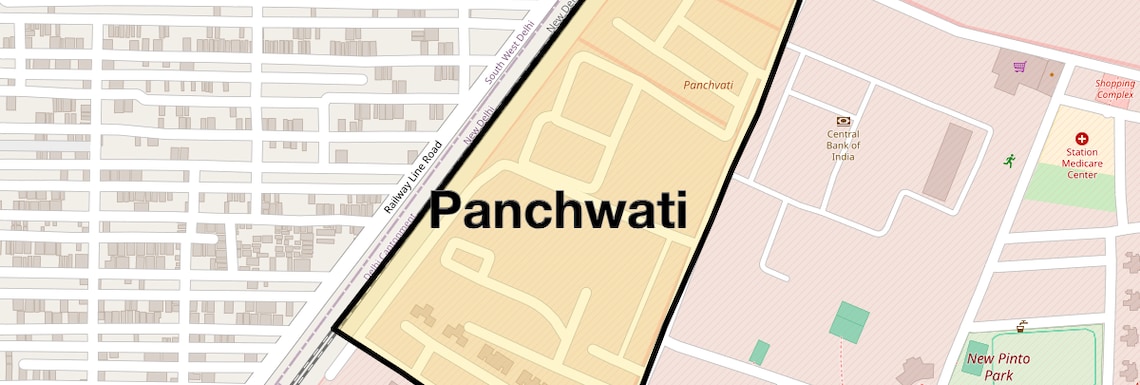 Location Map of Panchwati, Delhi