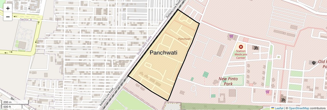 Location Map of Panchwati, Delhi