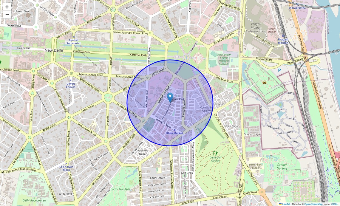 Location Map of Pandara Flats, Delhi