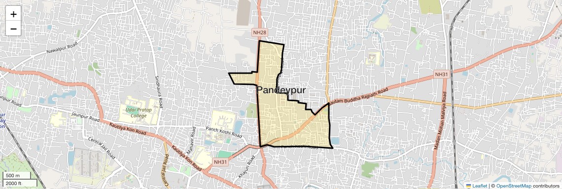 Location Map of Pandeypur, Varanasi