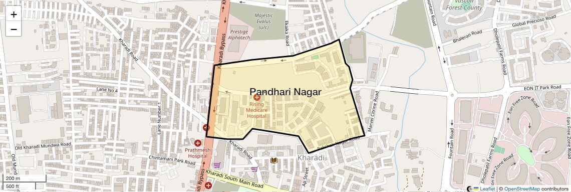 Location Map of Pandhari Nagar, Pune