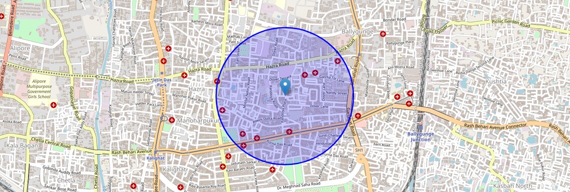 Location Map of Panditiya Road, Kolkata