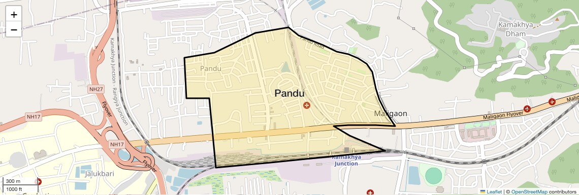 Location Map of Pandu, Guwahati