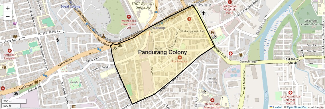 Location Map of Pandurang Colony, Pune