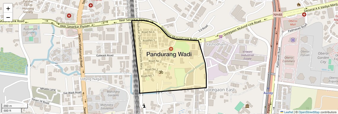 Location Map of Pandurang Wadi, Mumbai