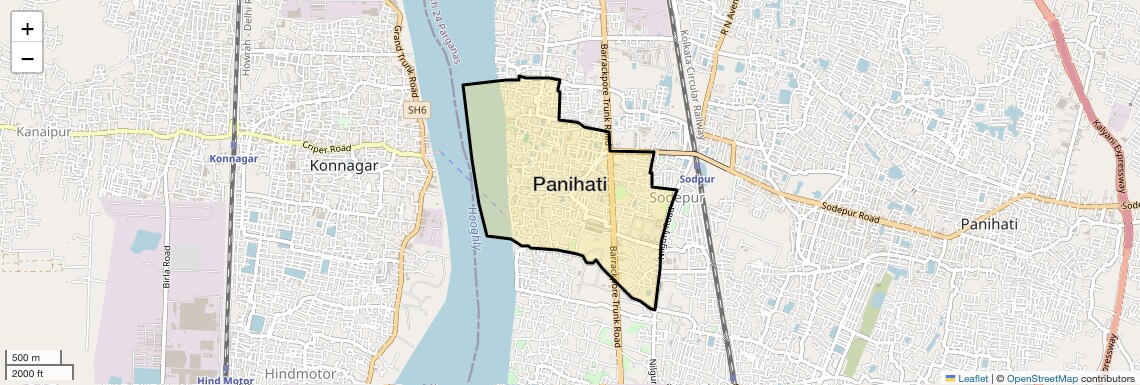 Location Map of Panihati, Kolkata