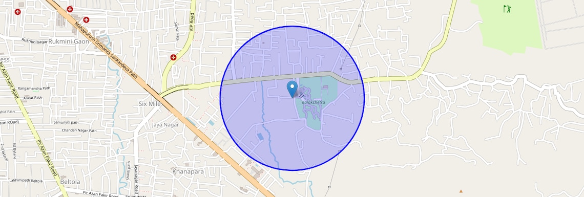 Location Map of Panjabari, Guwahati