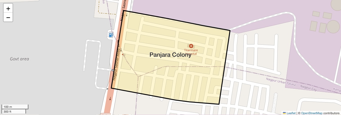 Location Map of Panjara Colony, Nagpur