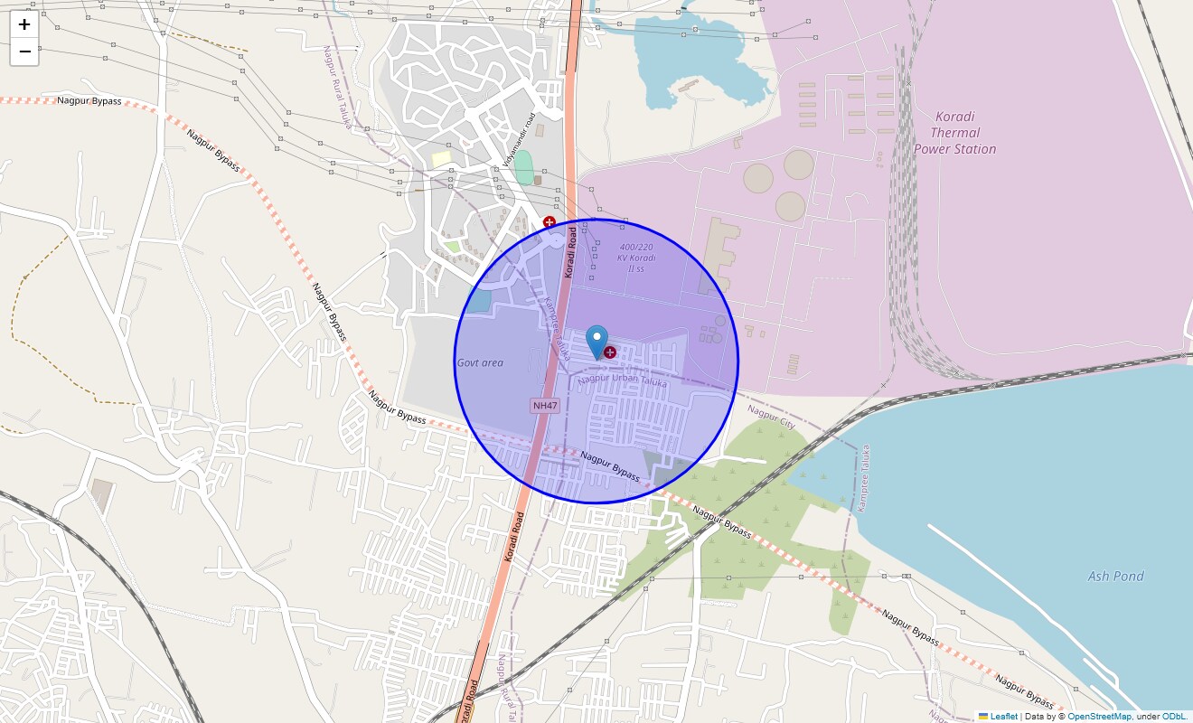 Location Map of Panjara Colony, Nagpur