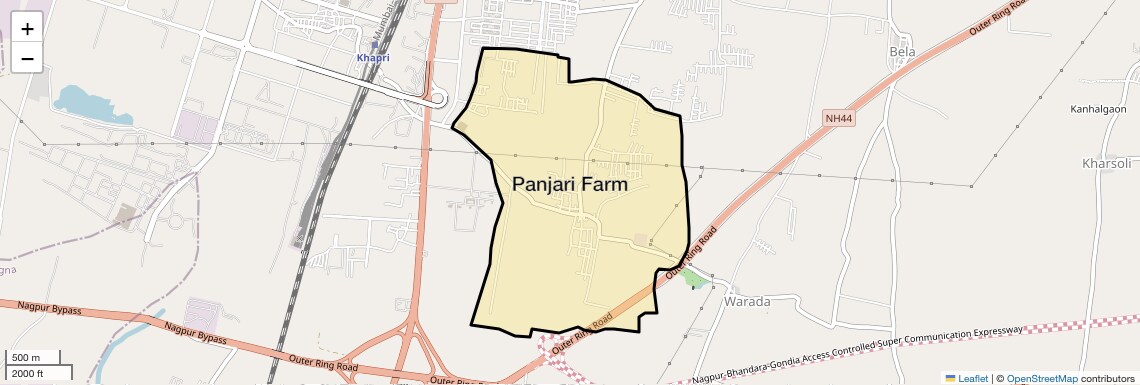 Location Map of Panjari Farm, Nagpur