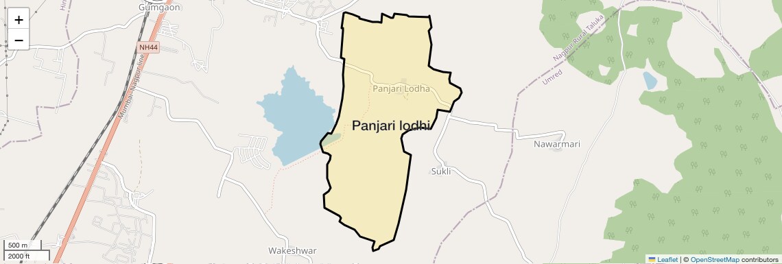 Location Map of Panjari lodhi, Nagpur