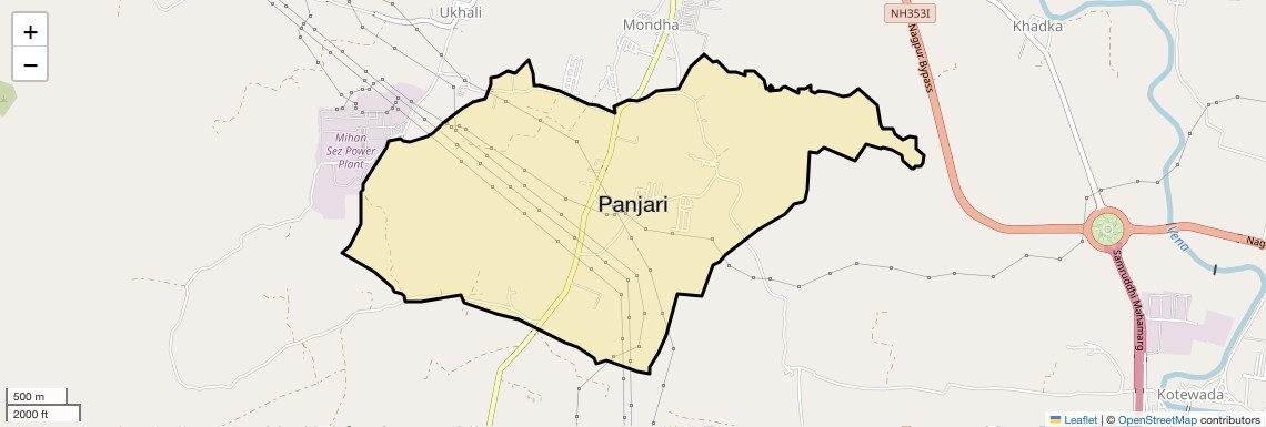 Location Map of Panjari, Nagpur
