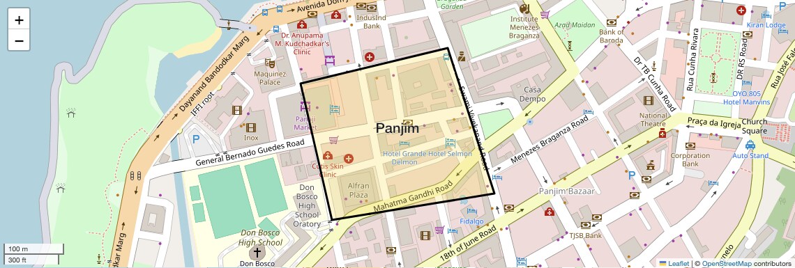 Location Map of Panjim, Goa