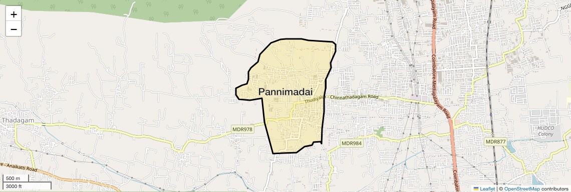 Location Map of Pannimadai, Coimbatore