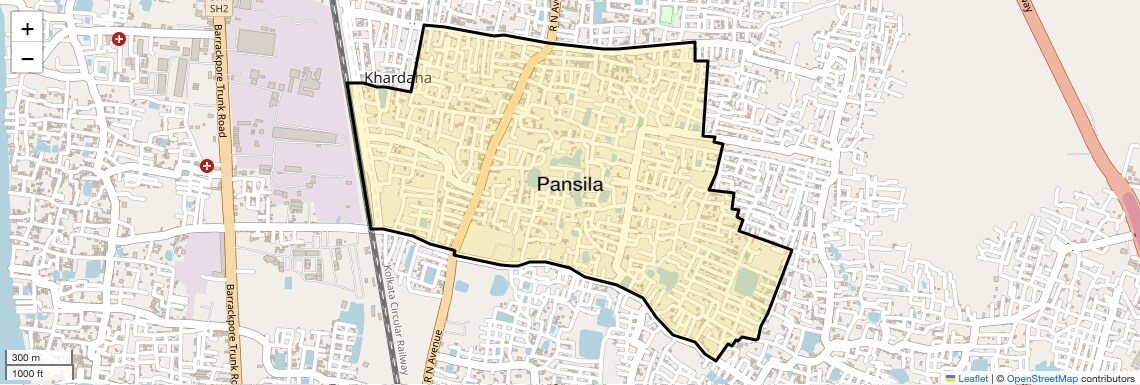 Location Map of Pansila, Kolkata
