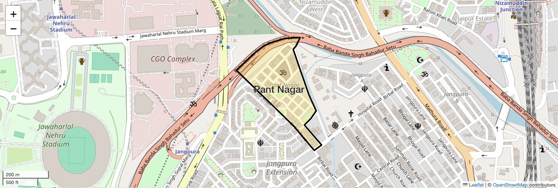 Location Map of Pant Nagar, Delhi