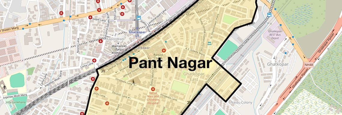 Location Map of Pant Nagar, Mumbai