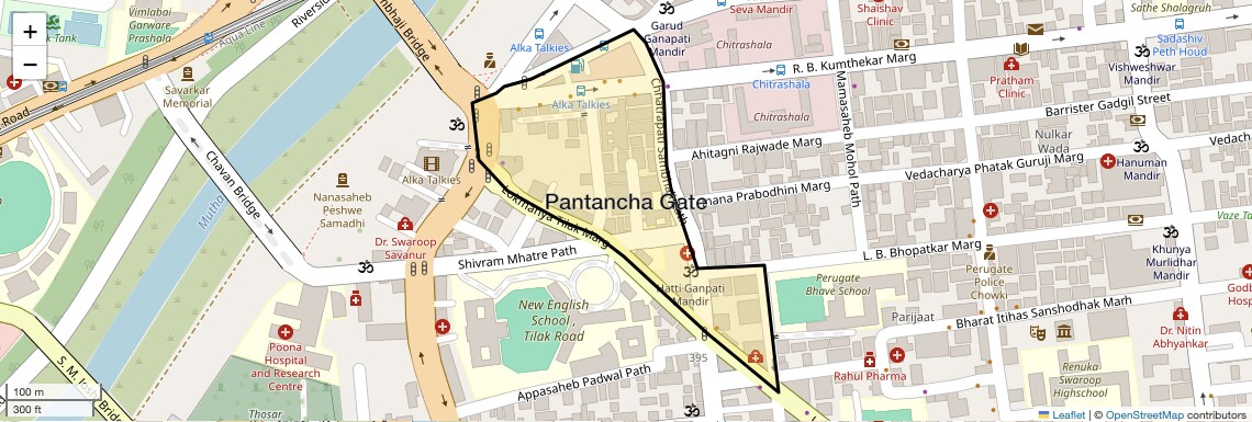 Location Map of Pantancha Gate, Pune