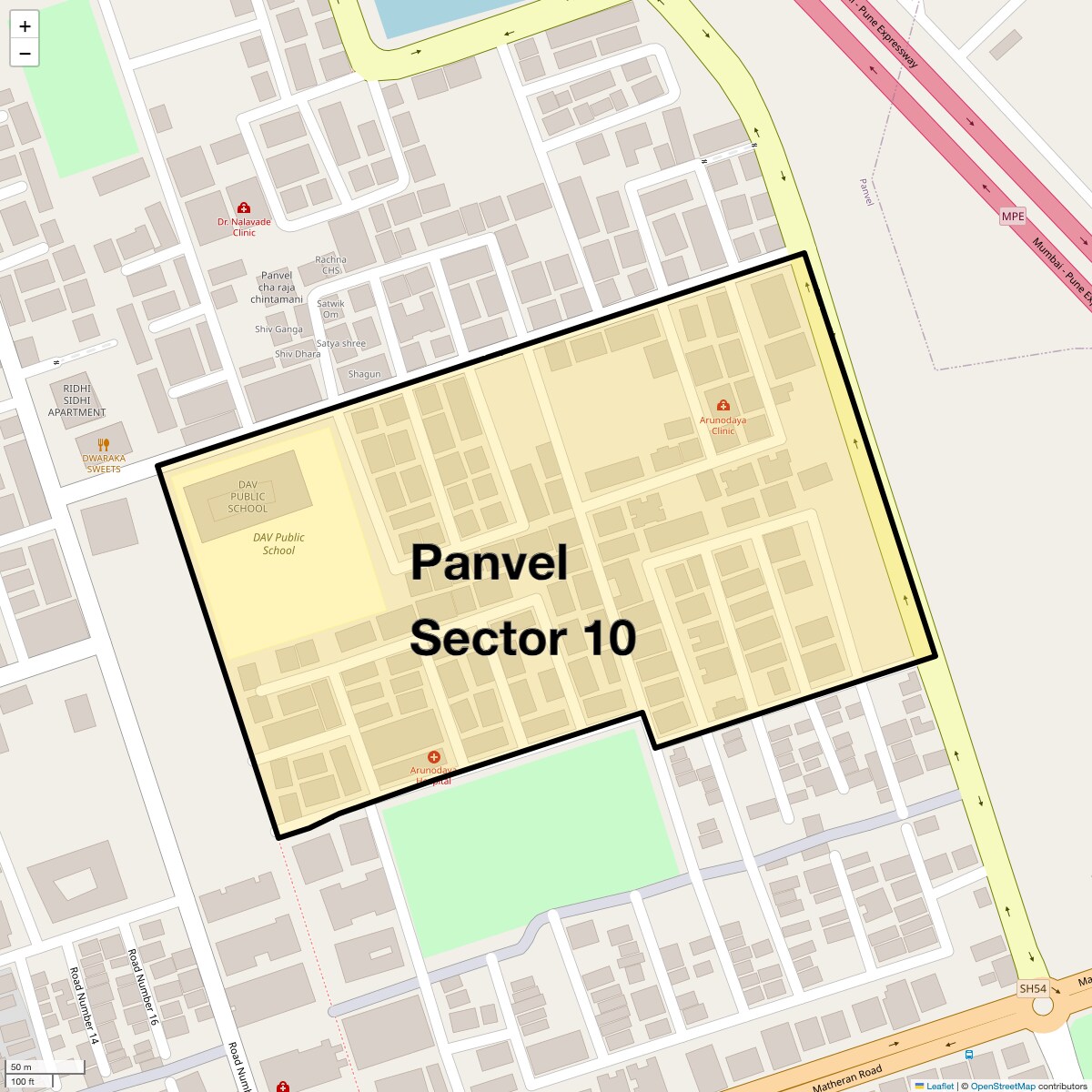 Location Map of Panvel Sector 10, Navi Mumbai