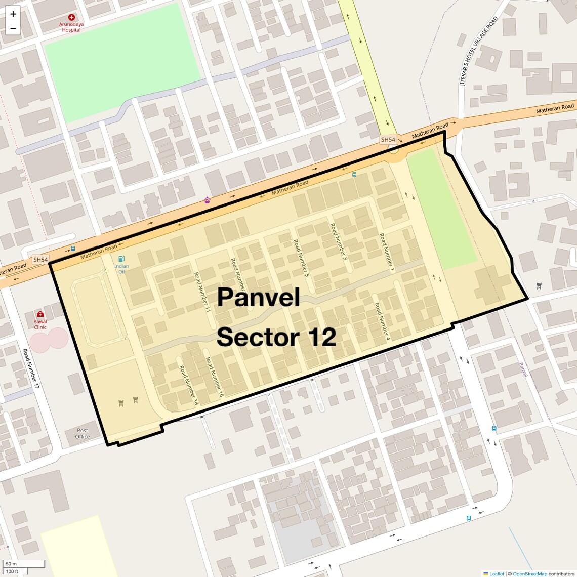 Location Map of Panvel Sector 12, Navi Mumbai