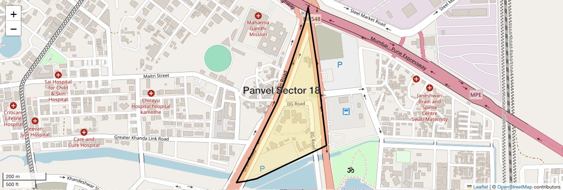 Location Map of Panvel Sector 18, Navi Mumbai