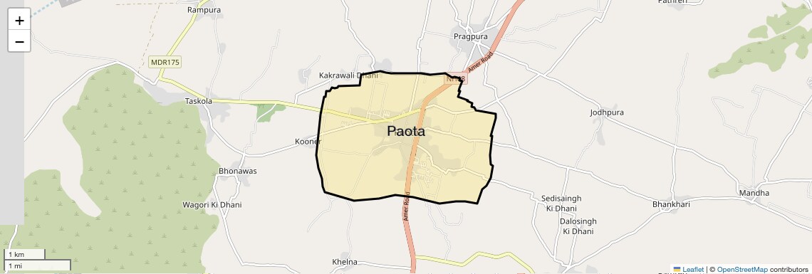 Location Map of Paota, Jaipur