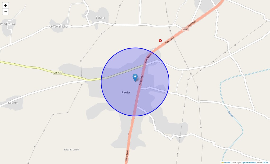 Location Map of Paota, Jaipur