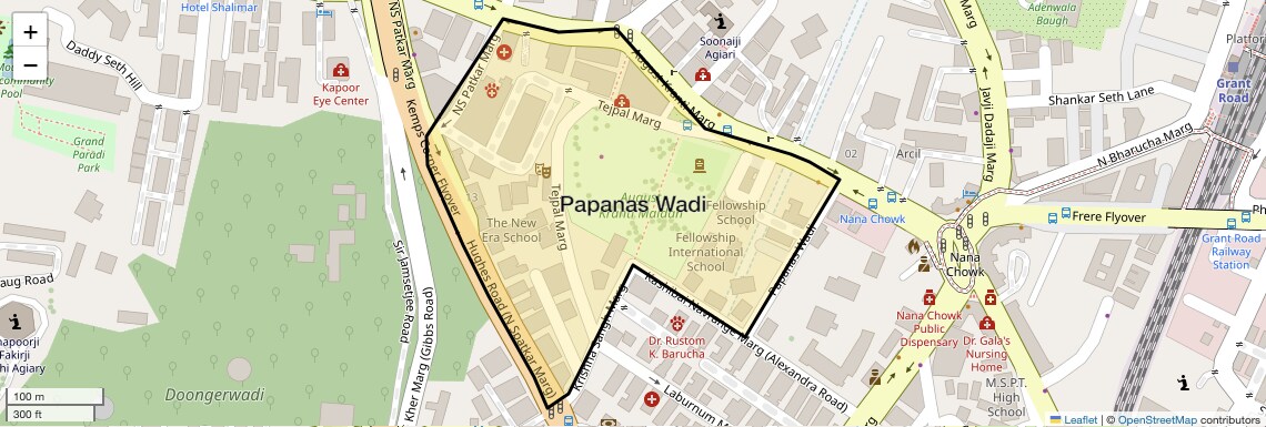 Location Map of Papanas Wadi, Mumbai