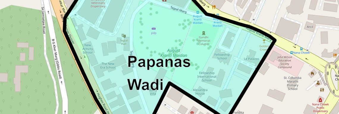 Location Map of Papanas Wadi, Mumbai