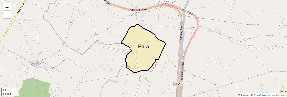 Location Map of Para, Lucknow