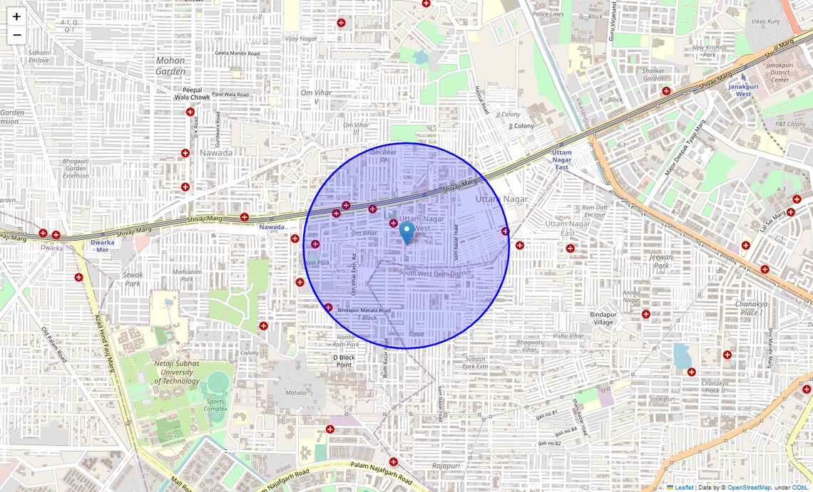 Location Map of Param Puri, Delhi