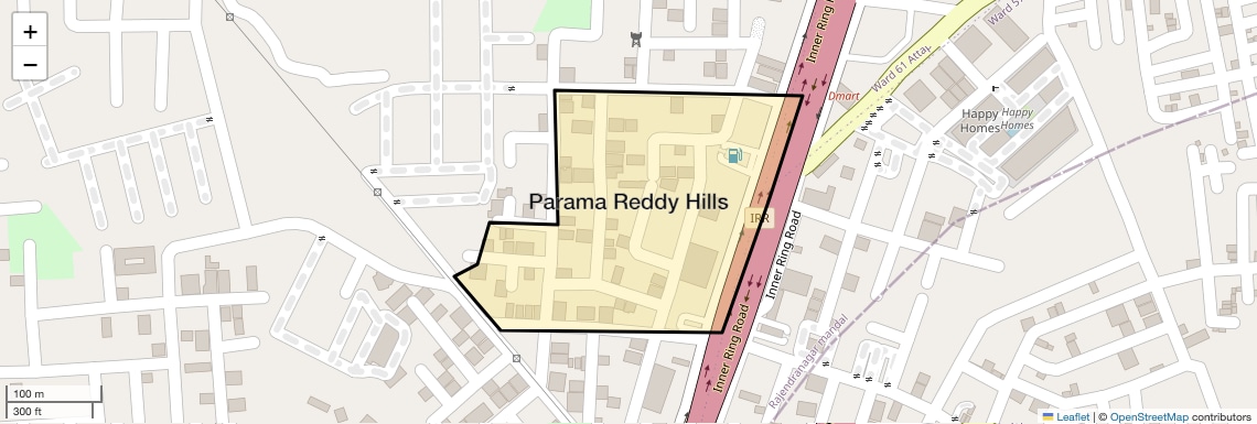 Location Map of Parama Reddy Hills, Hyderabad