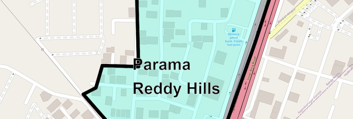 Location Map of Parama Reddy Hills, Hyderabad