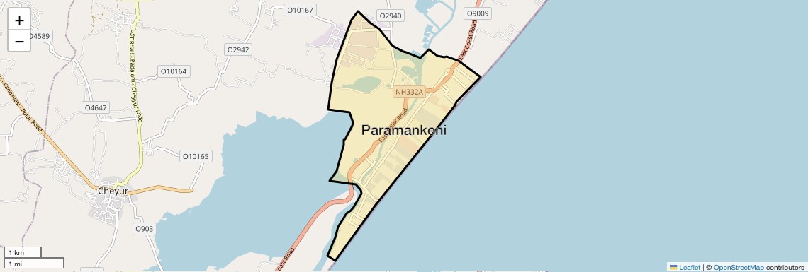Location Map of Paramankeni, Chennai