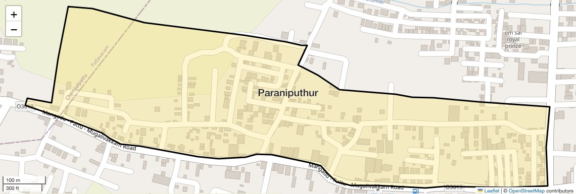 Location Map of Paraniputhur, Chennai