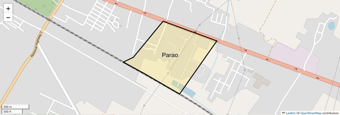 Location Map of Parao, Varanasi