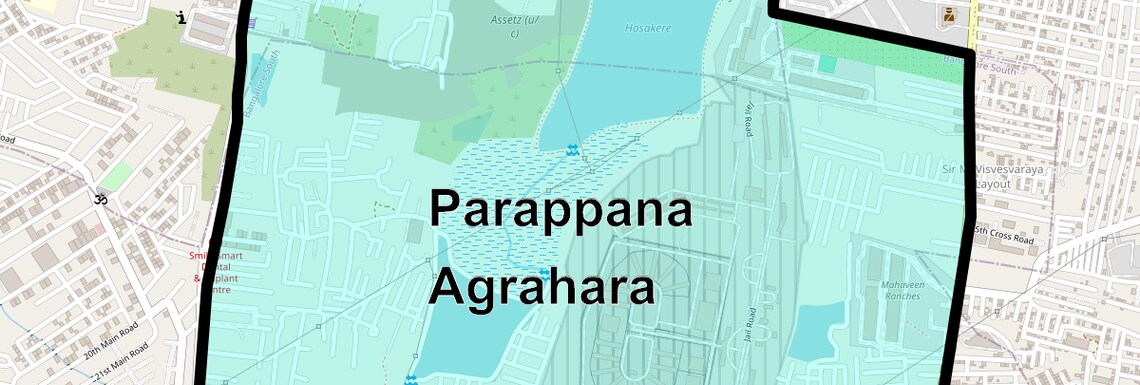 Location Map of Parappana Agrahara, Bangalore