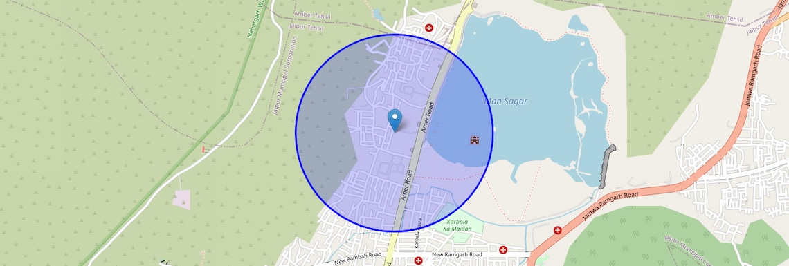 Location Map of Parasrampuri, Jaipur