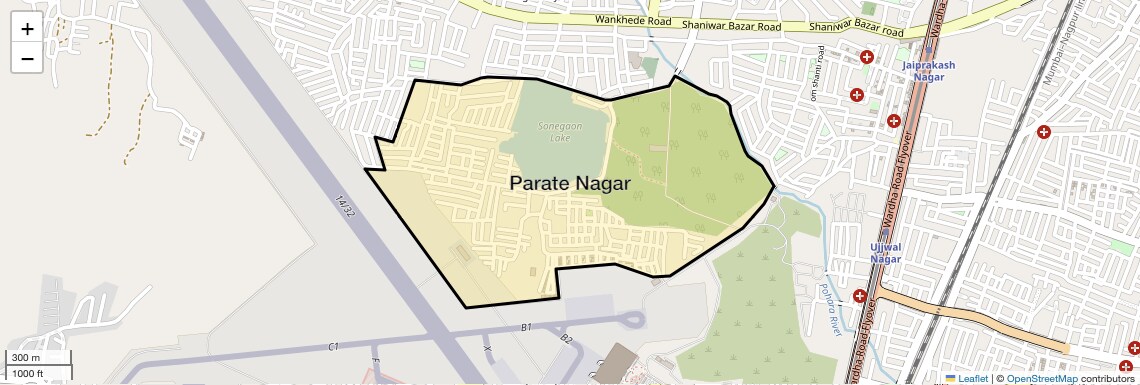 Location Map of Parate Nagar, Nagpur