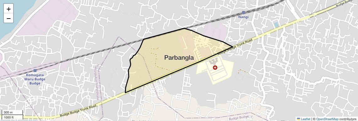 Location Map of Parbangla, Kolkata